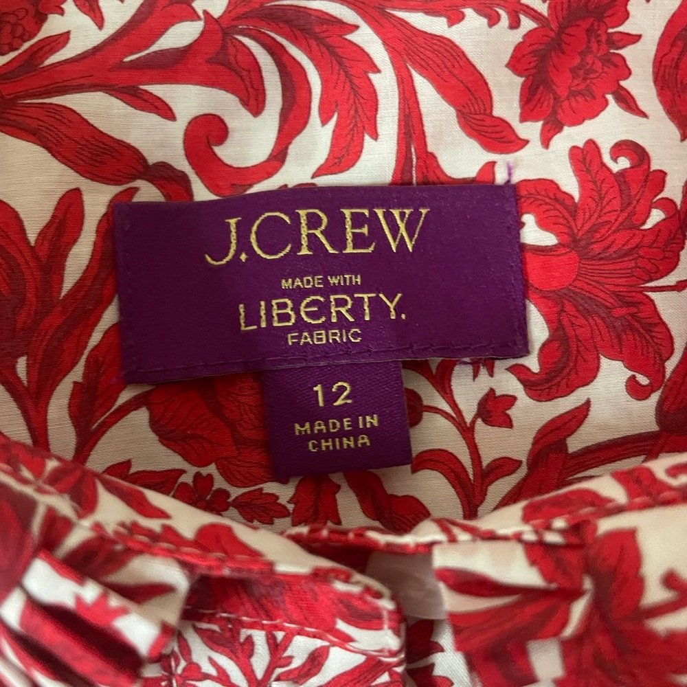 SOLD!!!! J. Crew Cropped garçon shirt in Liberty® Sambourne fabric Size 12 - Picture 3 of 9